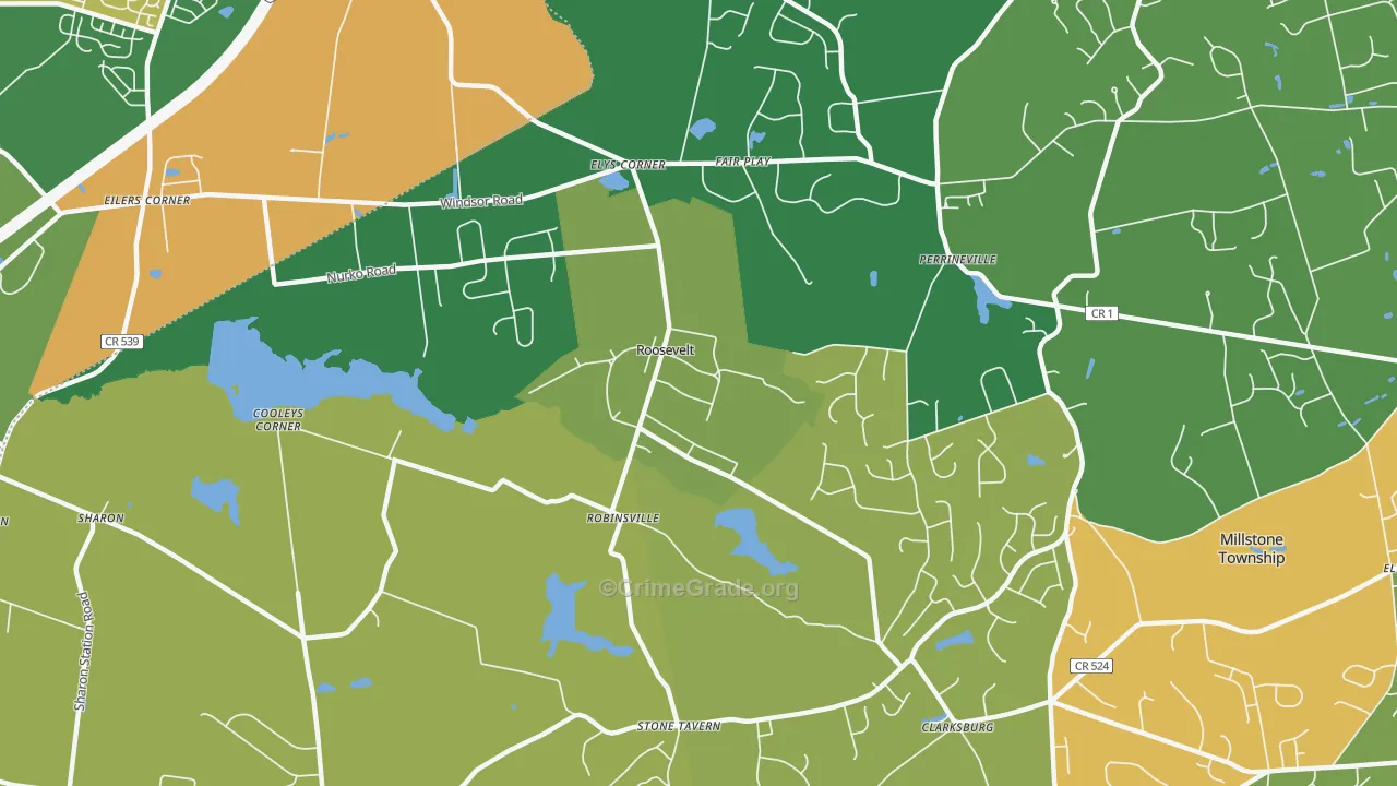 Roosevelt, NJ Map of Assault Rates