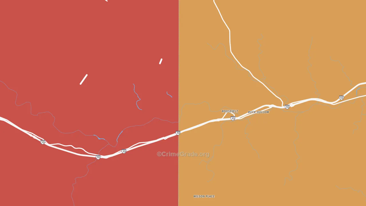 Roosevelt, TX Map of Assault Rates