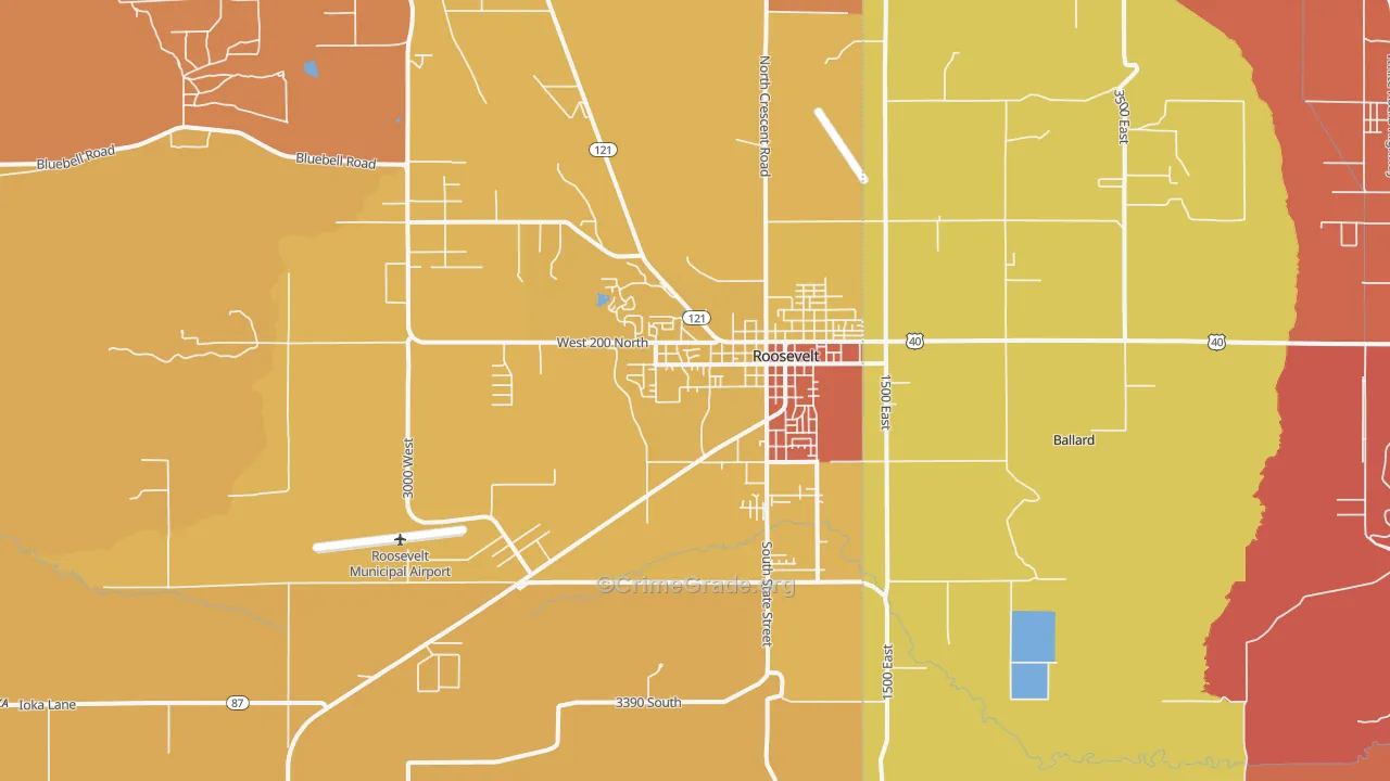 Roosevelt, UT Map of Assault Rates