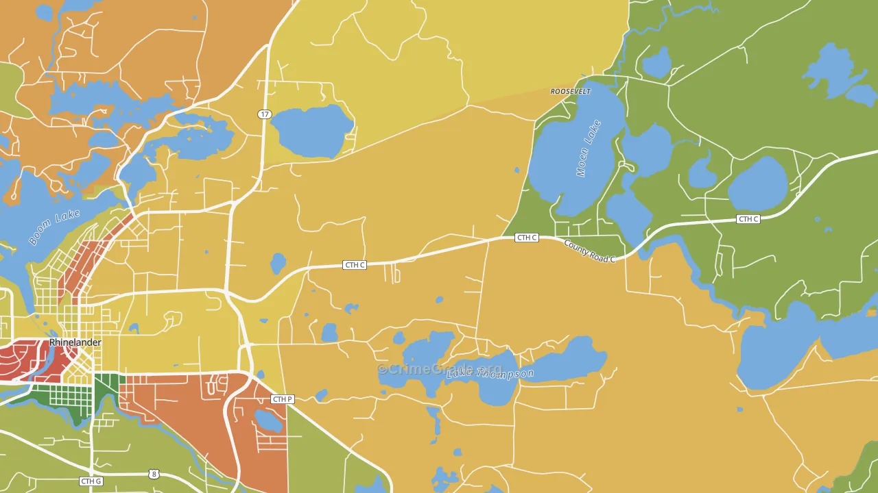 Roosevelt, WI Map of Assault Rates