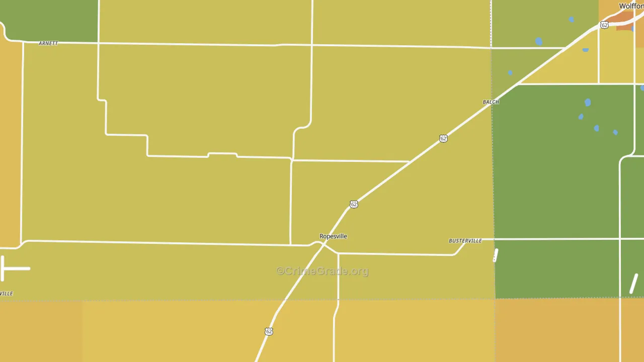 Ropesville, TX Map of Assault Rates