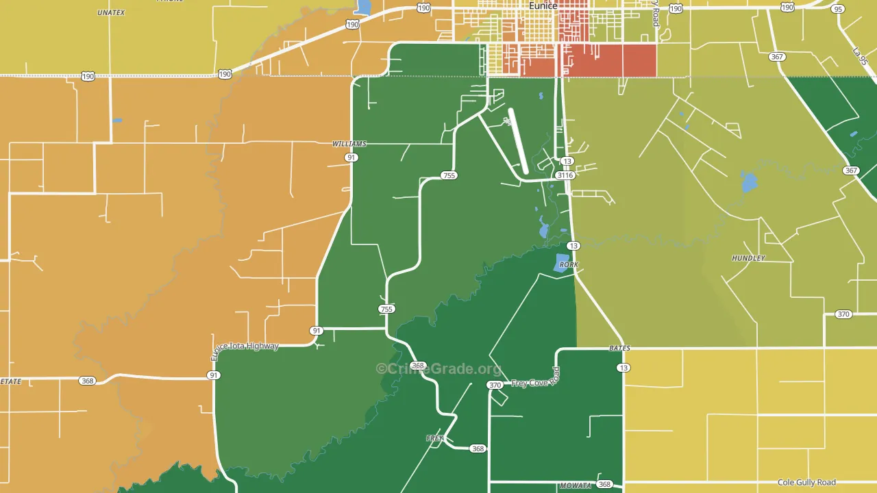 Rork, LA Map of Assault Rates