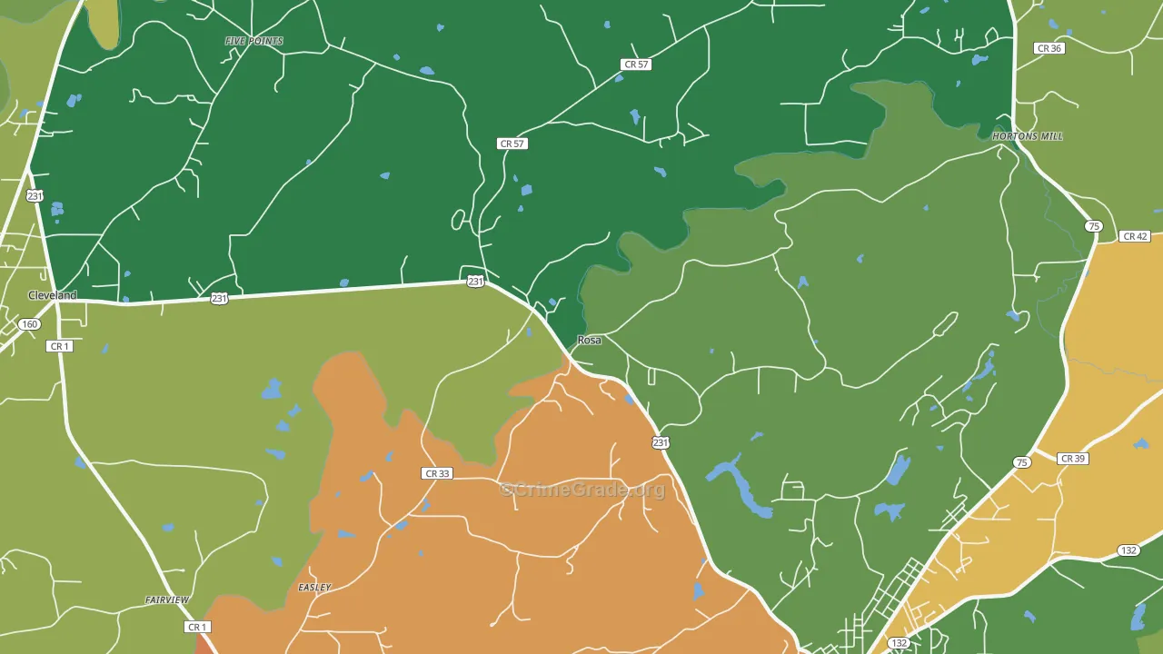 Rosa, AL Map of Assault Rates