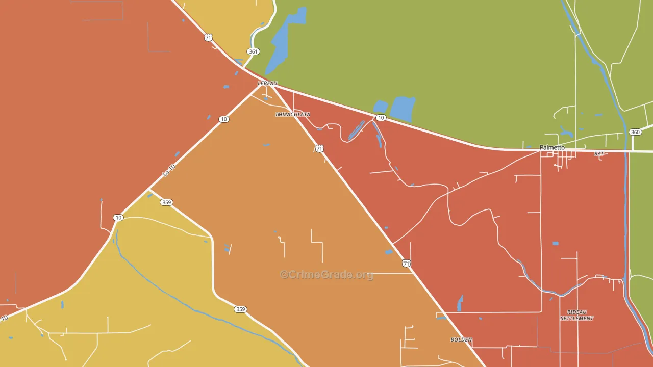 Rosa, LA Map of Assault Rates