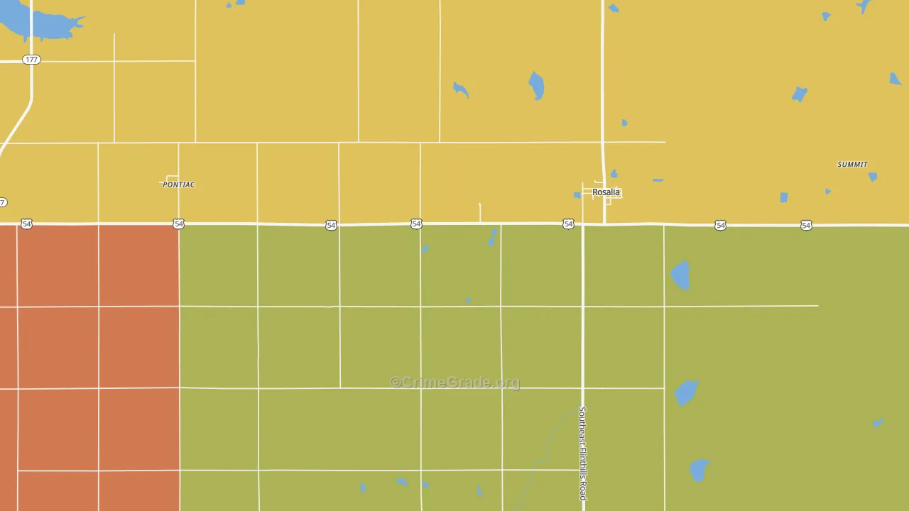 Rosalia, KS Map of Assault Rates