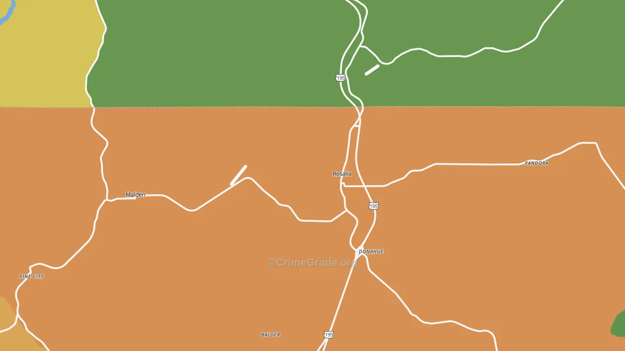 Rosalia, WA Map of Assault Rates