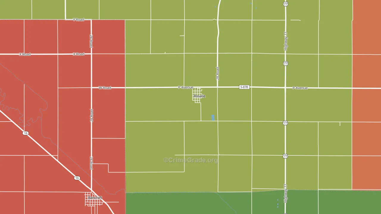 Rosalie, NE Map of Assault Rates