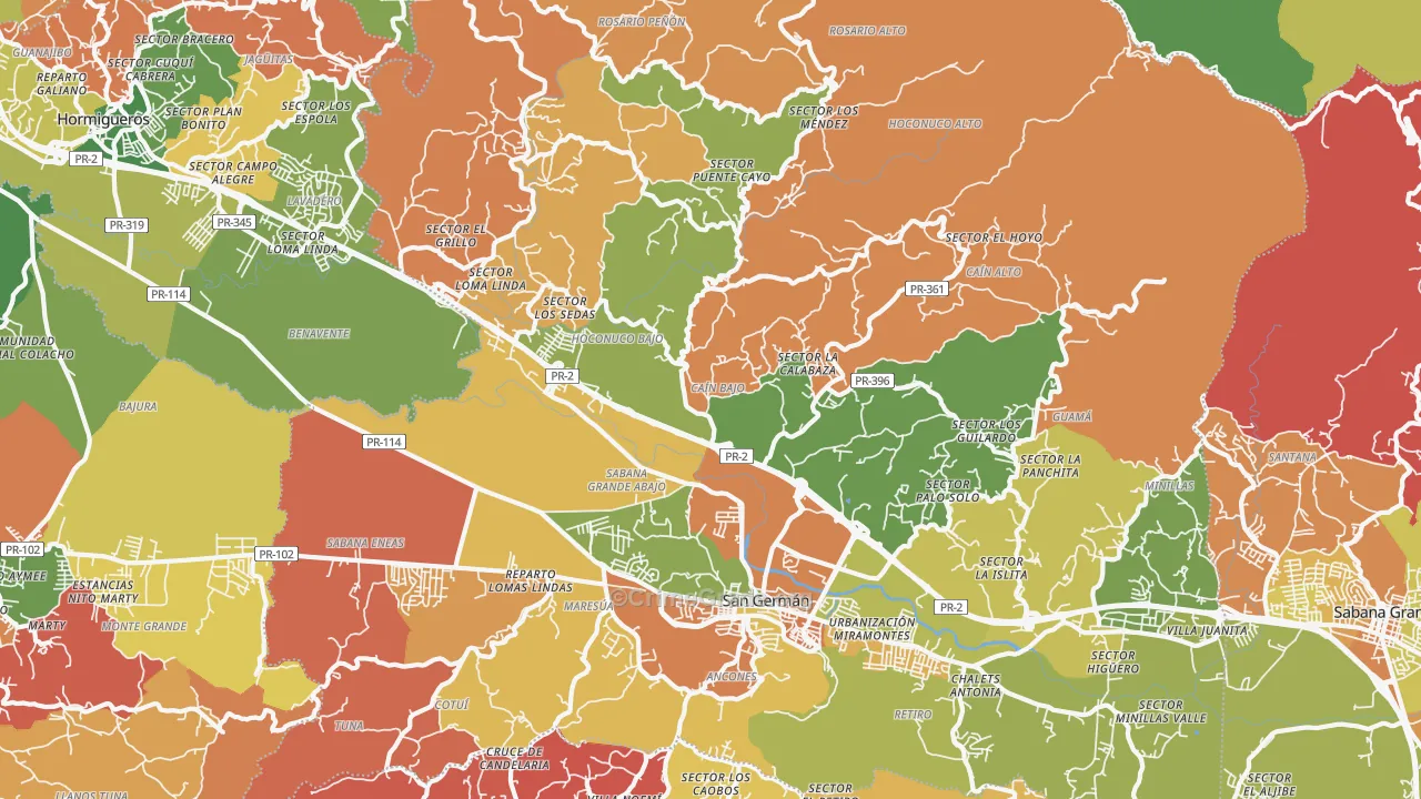 Rosario, PR Map of Assault Rates