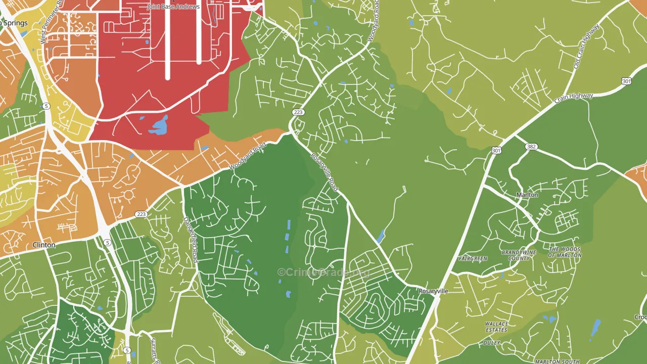 Rosaryville, MD Map of Assault Rates
