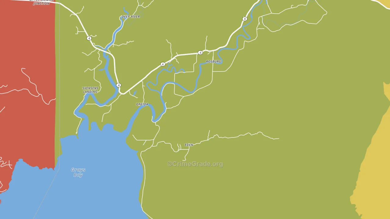 Rosburg, WA Map of Assault Rates