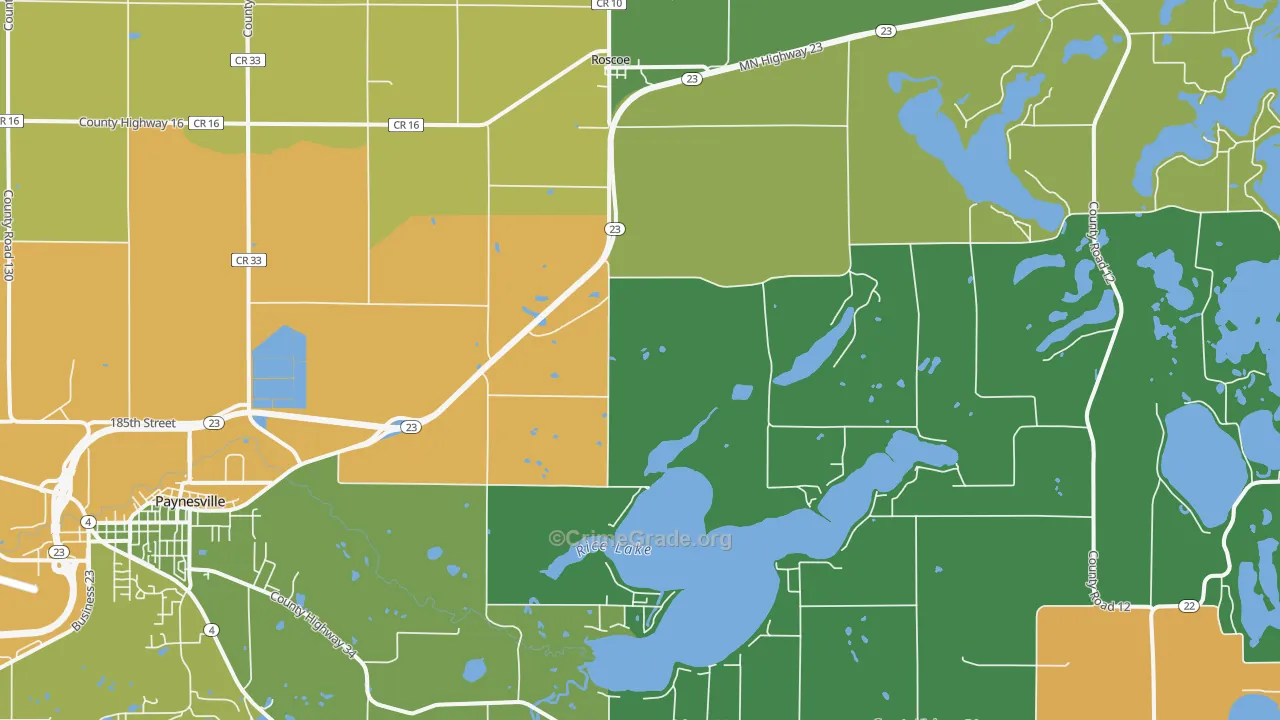 Roscoe, MN Map of Assault Rates