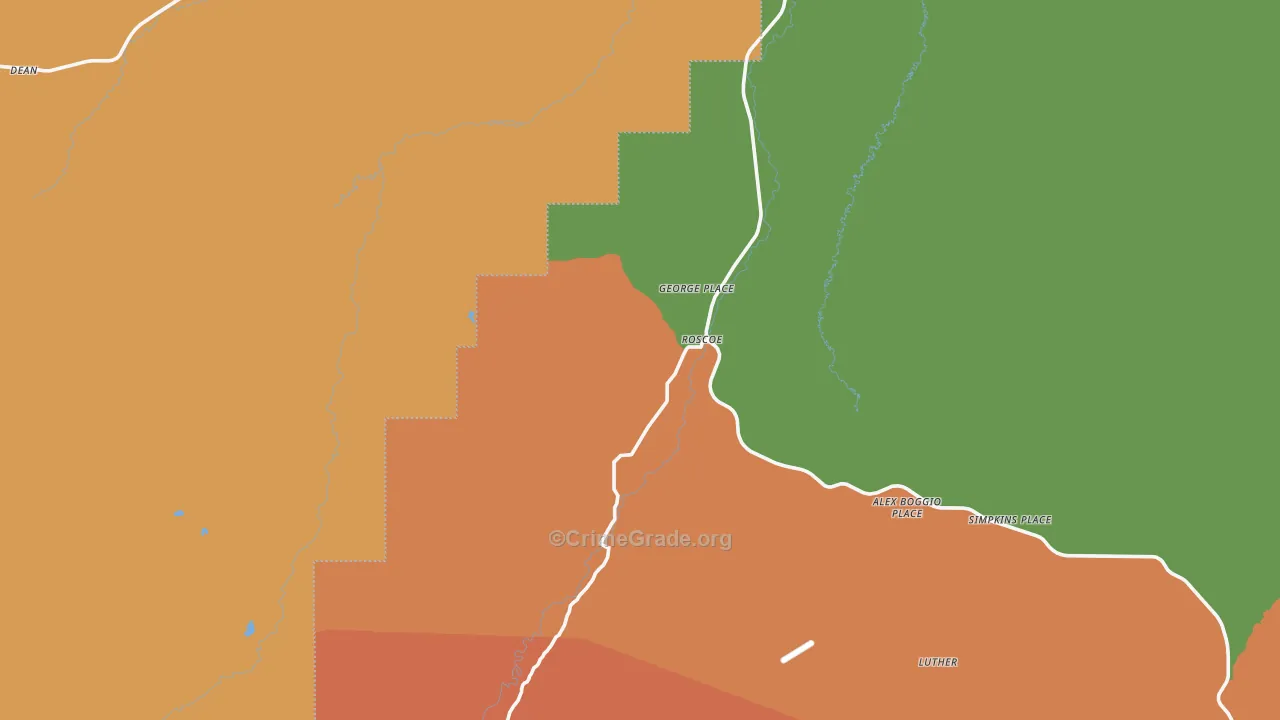 Roscoe, MT Map of Assault Rates