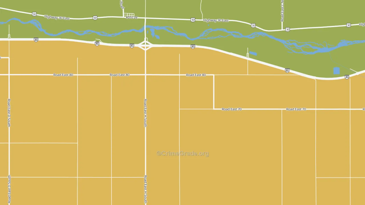 Roscoe, NE Map of Assault Rates