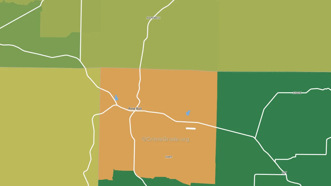 Rose Bud, AR Map of Assault Rates