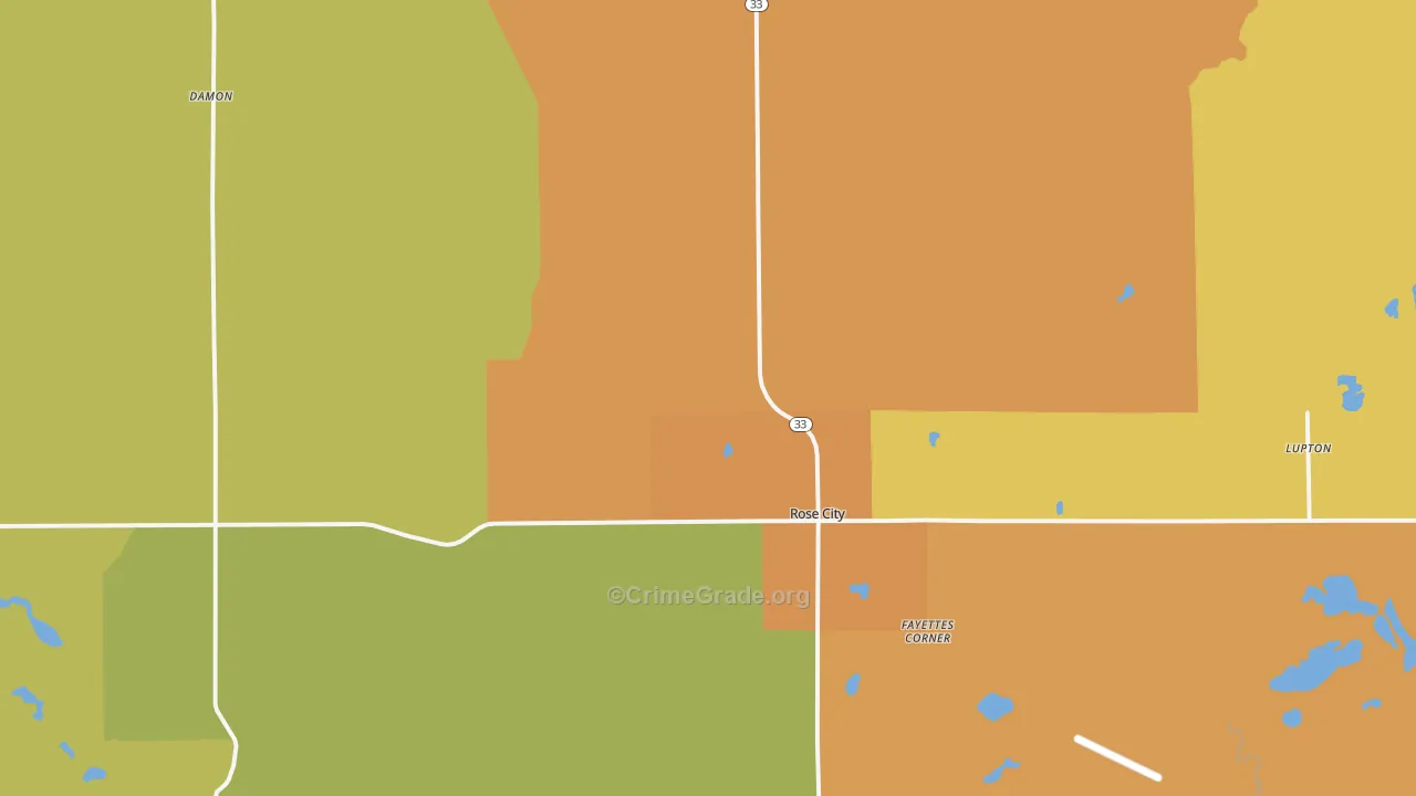 Rose City, MI Map of Assault Rates