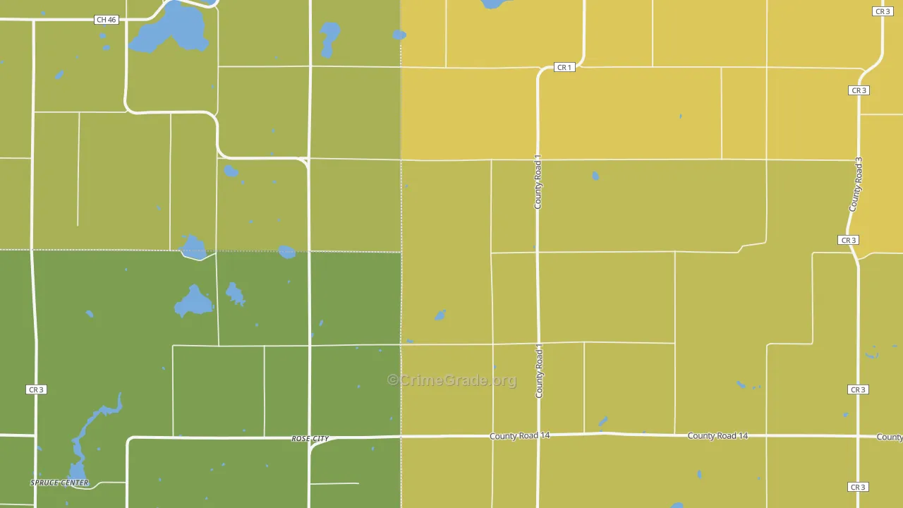 Rose City, MN Map of Assault Rates