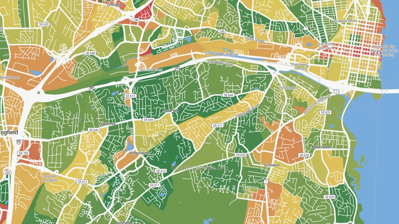 Rose Hill, Alexandria, VA Map of Assault Rates