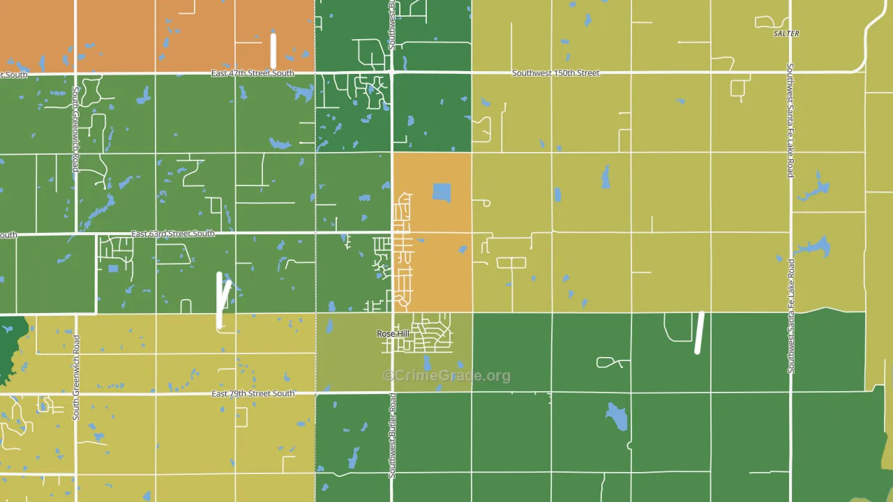 Rose Hill, KS Map of Assault Rates