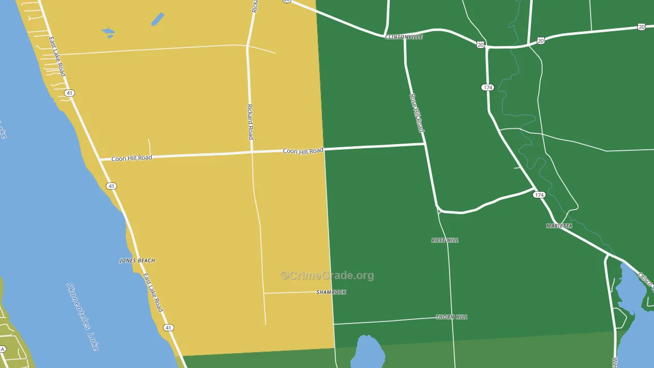 Rose Hill, NY Map of Assault Rates