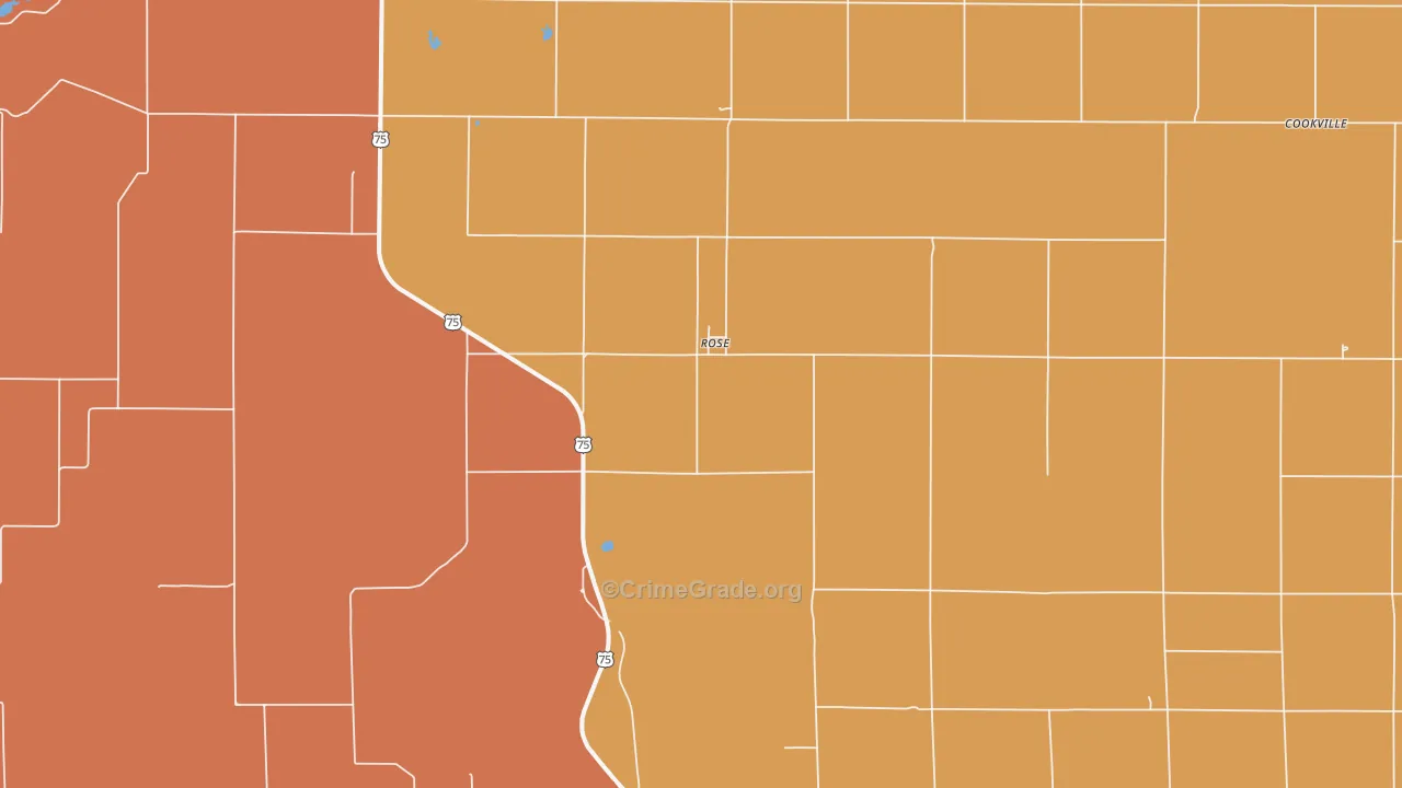 Rose, KS Map of Assault Rates