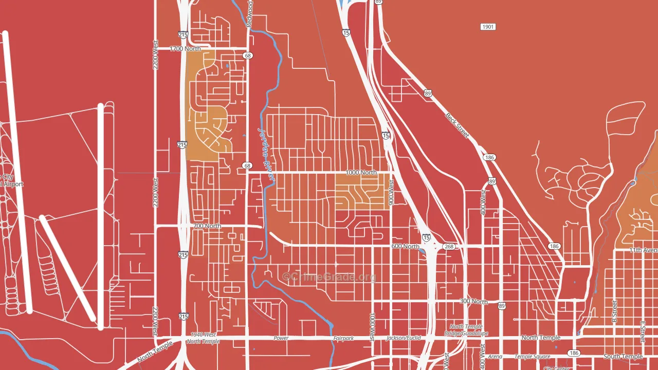 Rose Park, Salt Lake City, UT Map of Assault Rates