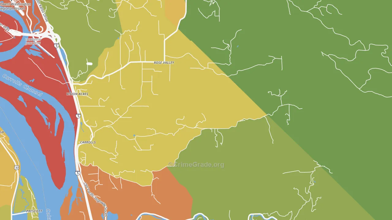 Rose Valley, WA Map of Assault Rates