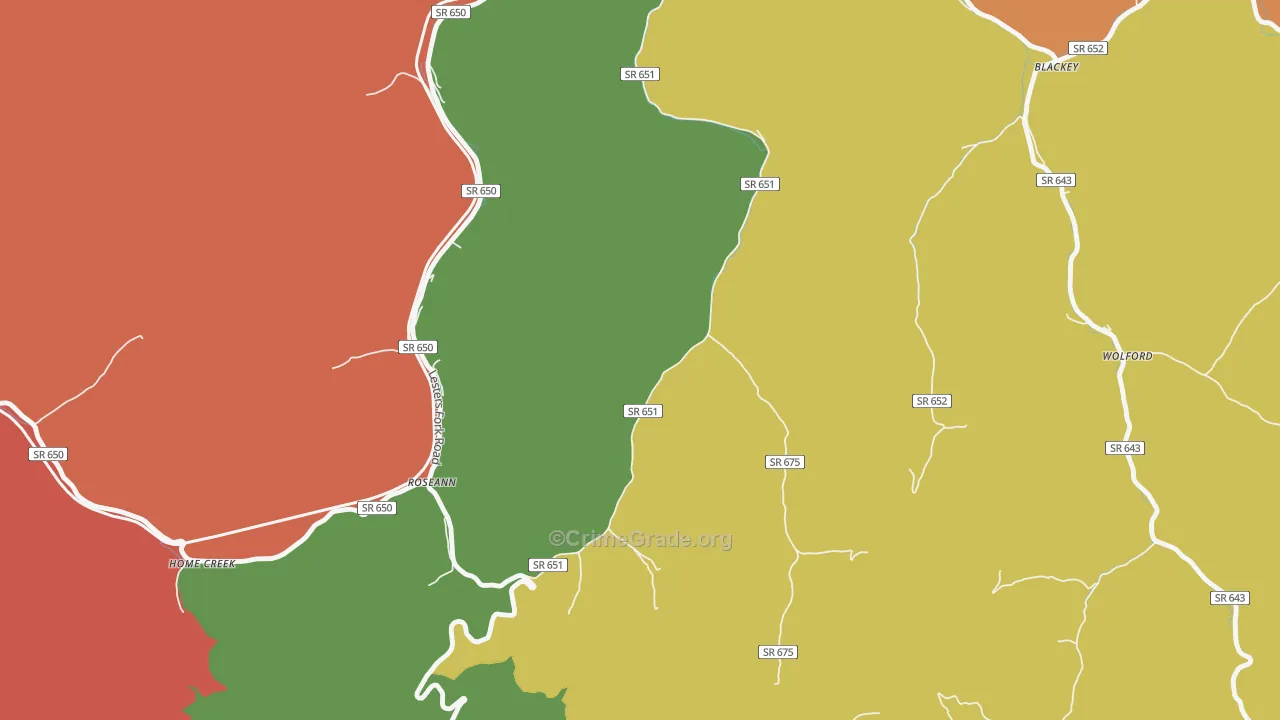 Roseann, VA Map of Assault Rates