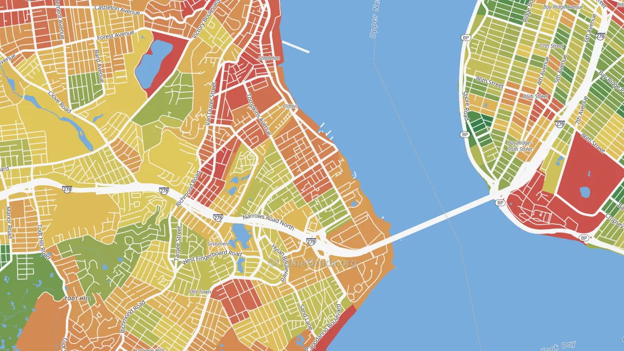 Rosebank, Staten Island, NY Map of Assault Rates