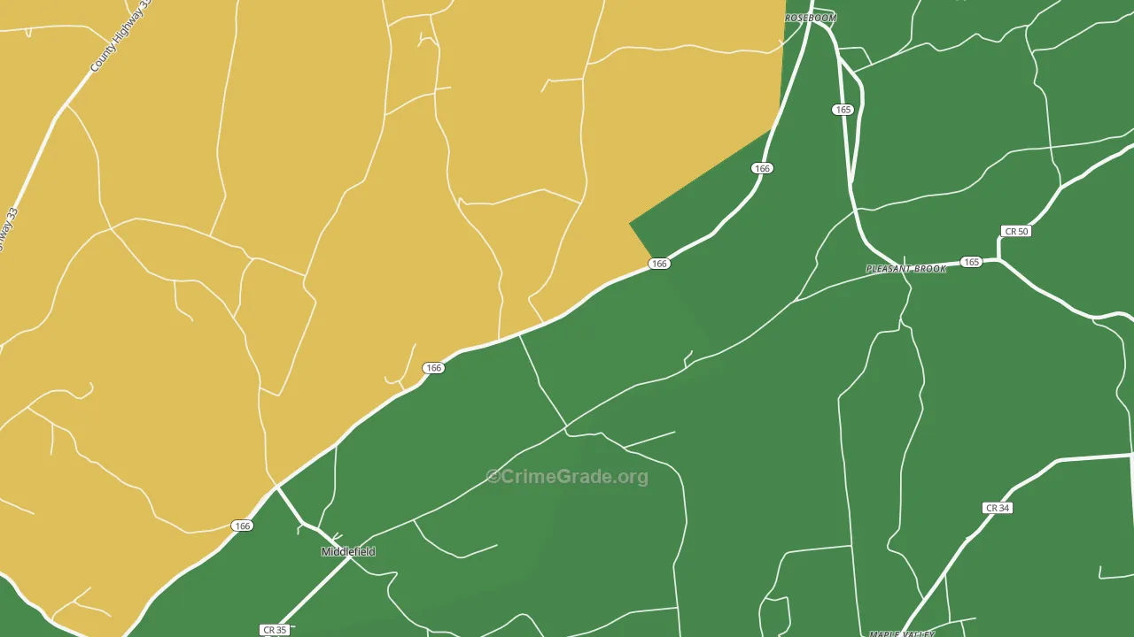 Roseboom, NY Map of Assault Rates