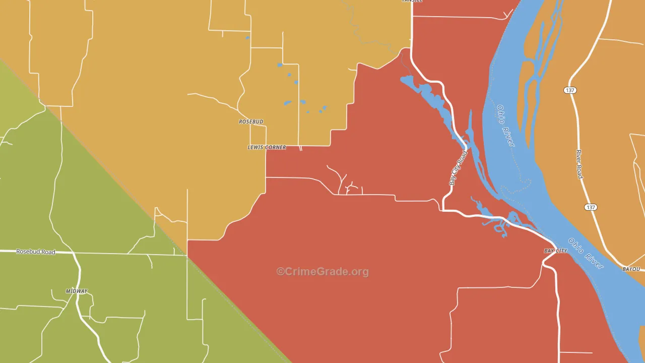 Rosebud, IL Map of Assault Rates