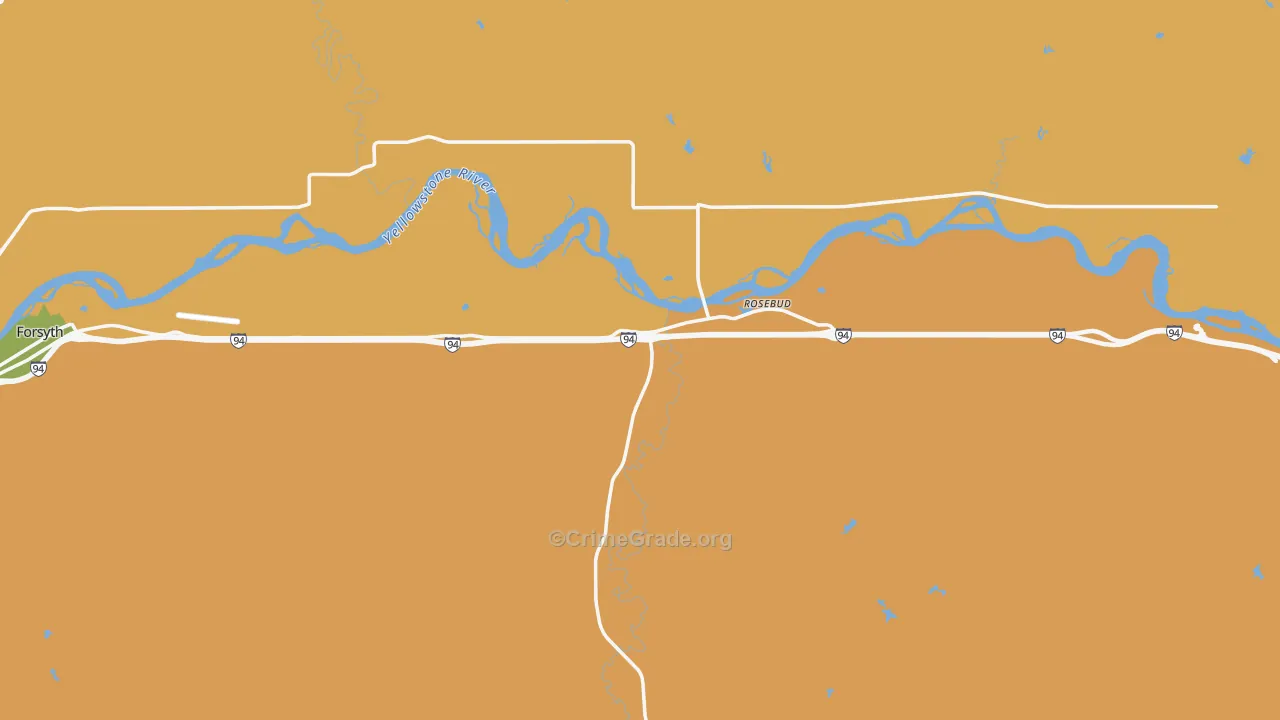Rosebud, MT Map of Assault Rates