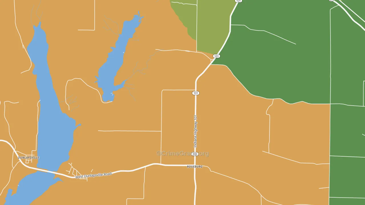 Roseburg, IN Map of Assault Rates