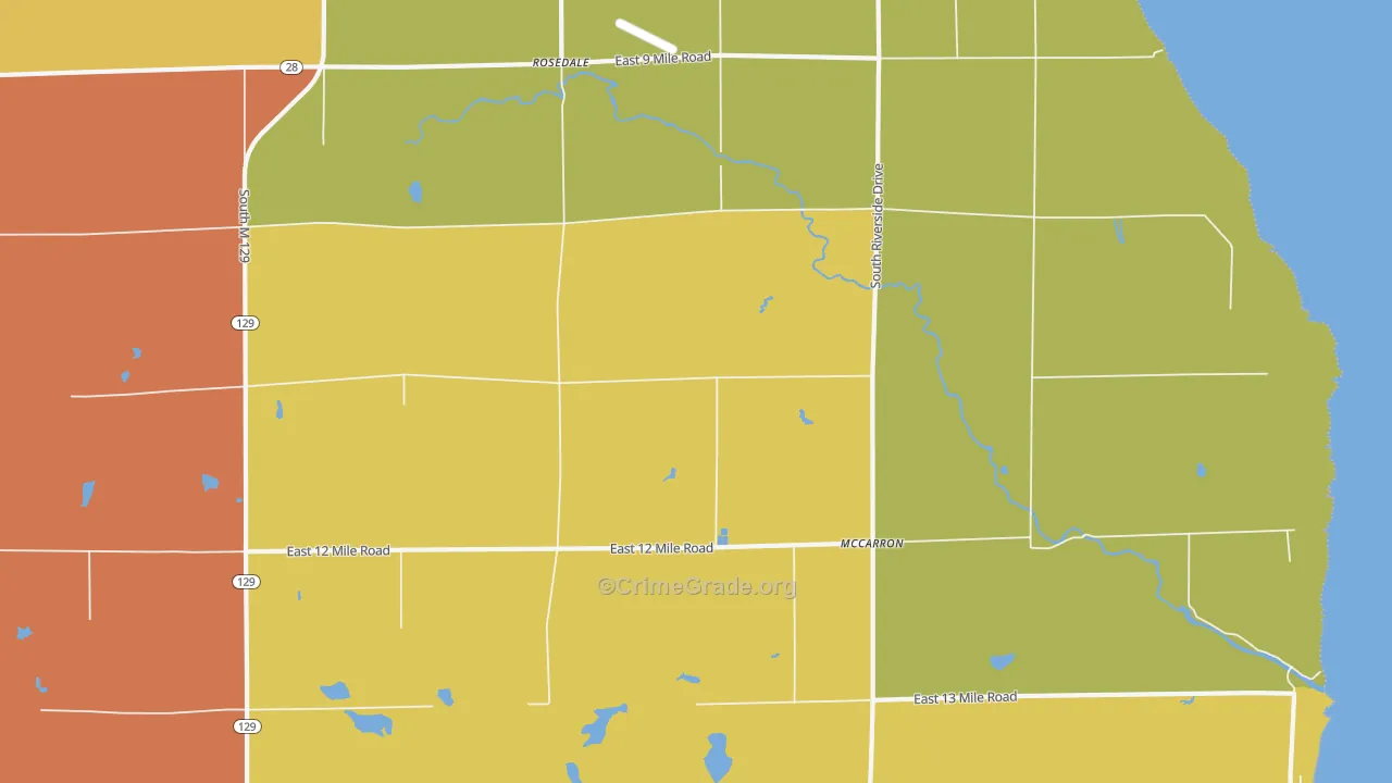 Rosedale, MI Map of Assault Rates