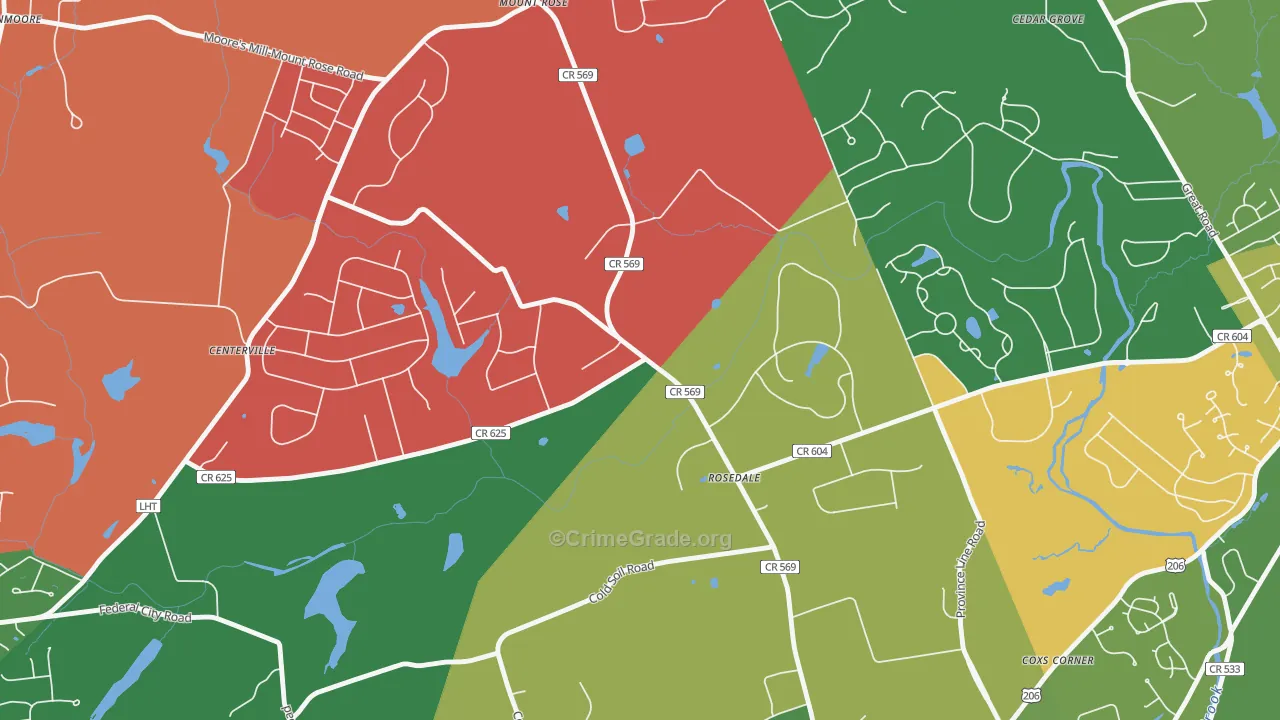 Rosedale, NJ Map of Assault Rates