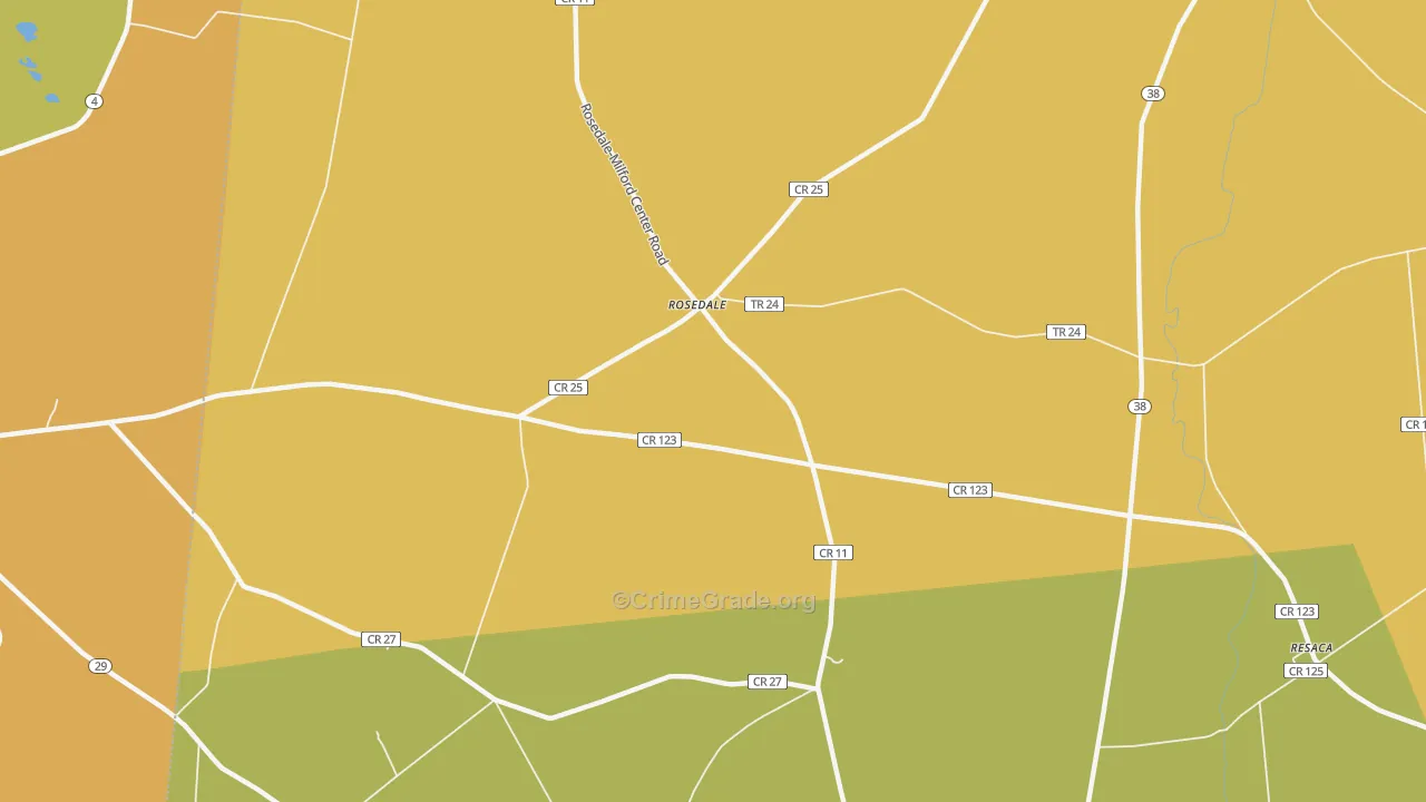 Rosedale, OH Map of Assault Rates
