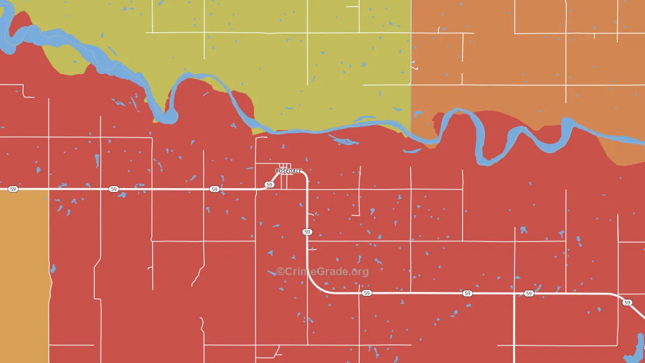Rosedale, OK Map of Assault Rates