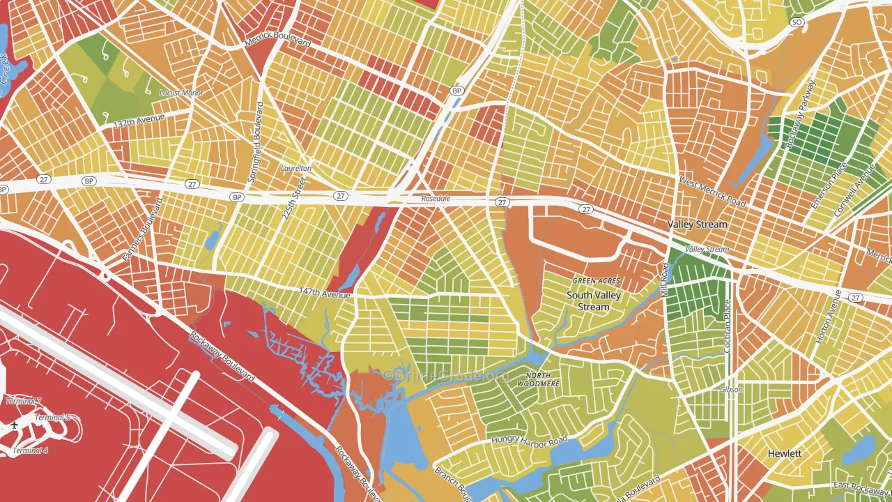 Rosedale, Queens, NY Map of Assault Rates