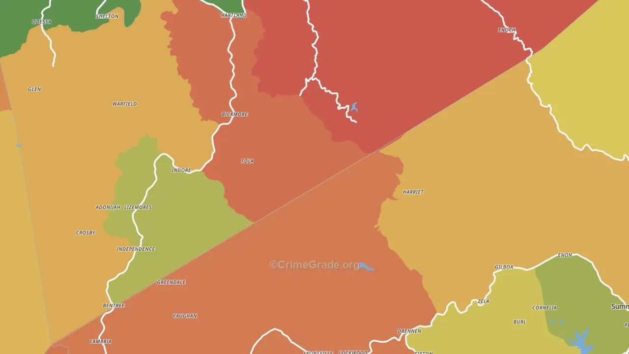 Rosedale, WV Map of Assault Rates