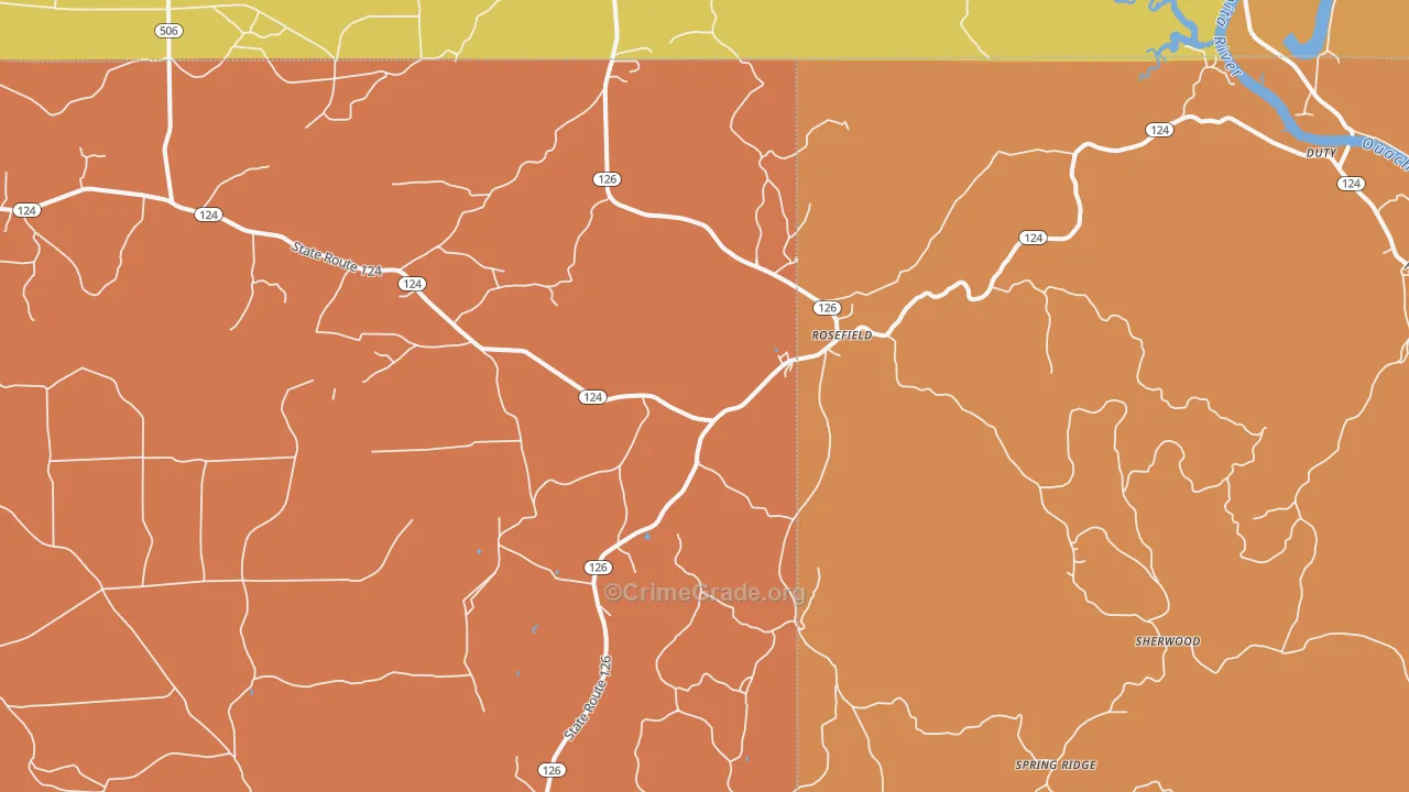 Rosefield, LA Map of Assault Rates