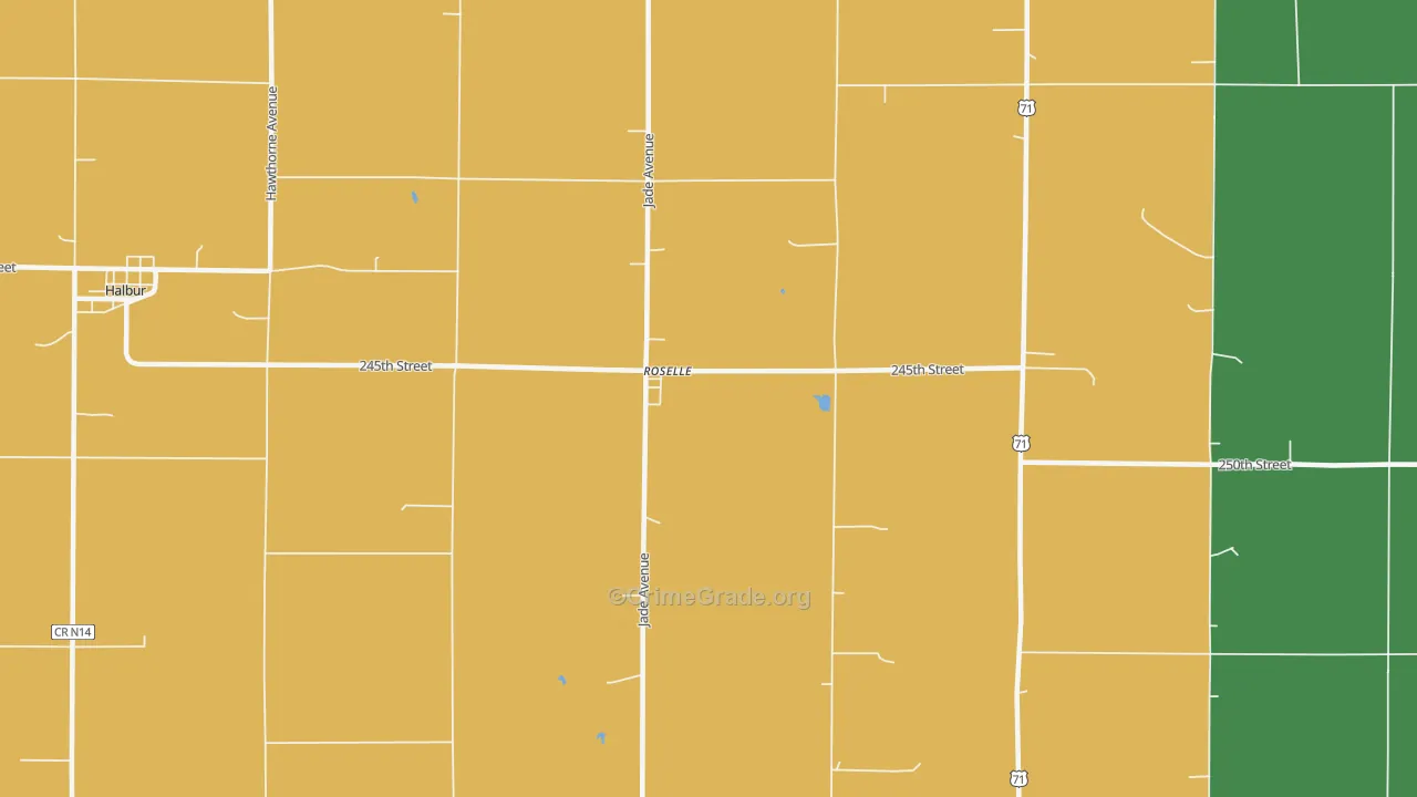 Roselle, IA Map of Assault Rates
