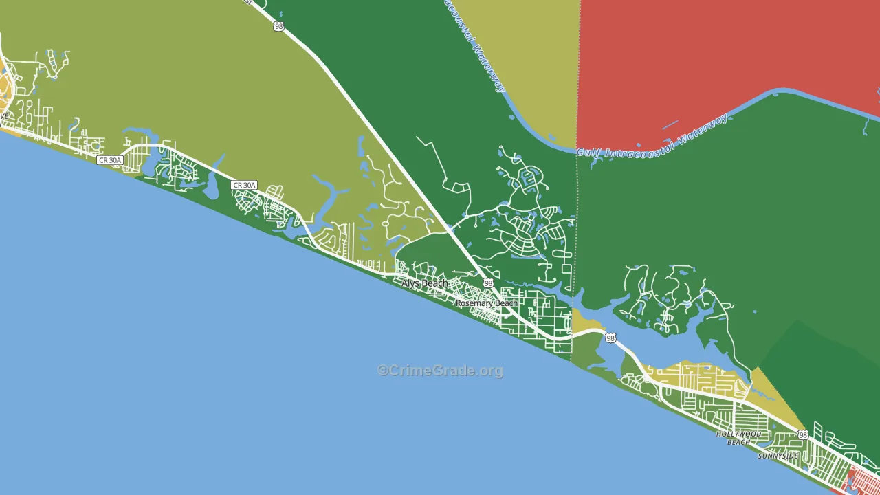 Rosemary Bch, FL Map of Assault Rates
