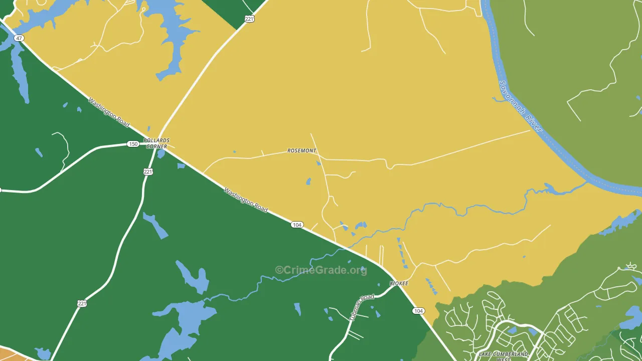 Rosemont, GA Map of Assault Rates