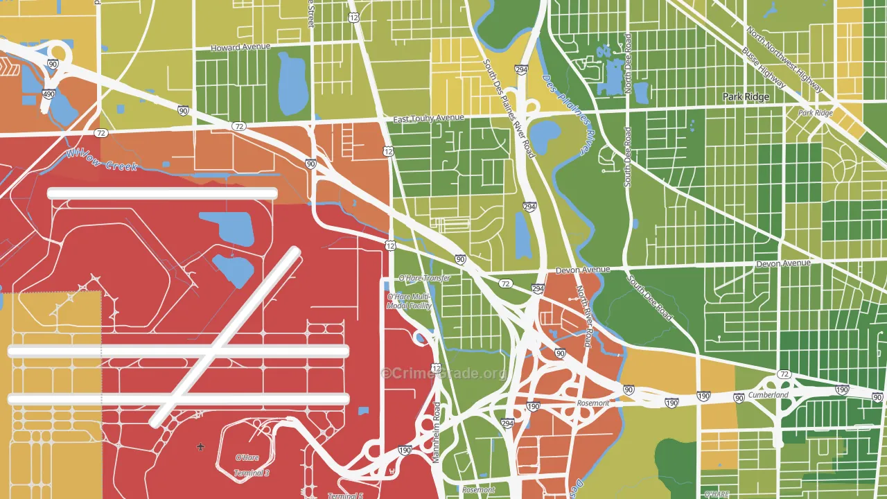 Rosemont, IL Map of Assault Rates