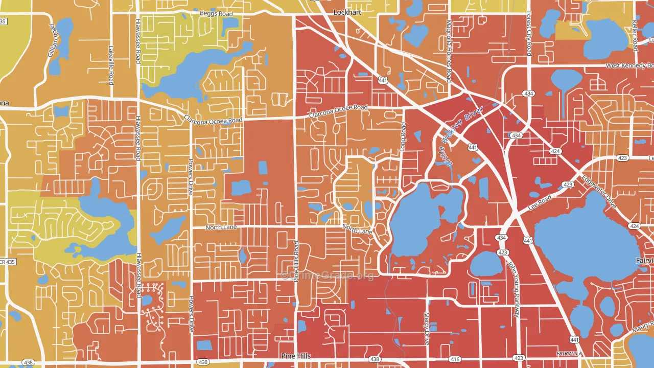 Rosemont North, Orlando, FL Map of Assault Rates