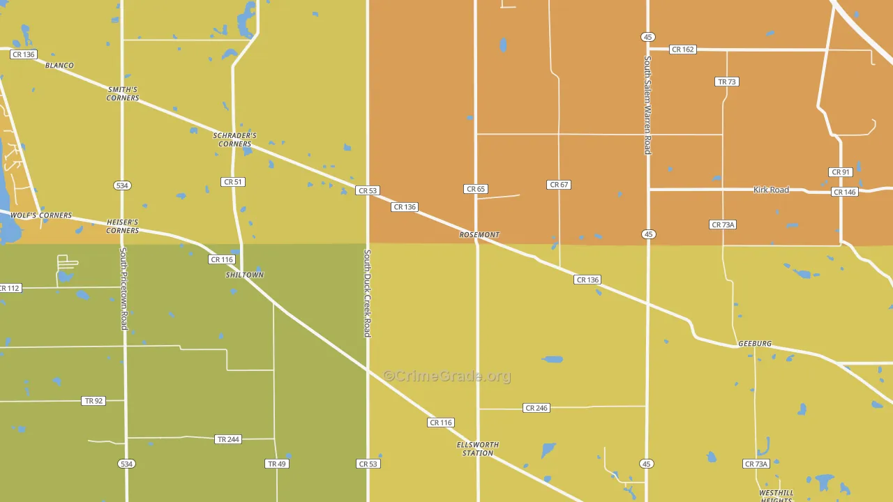 Rosemont, OH Map of Assault Rates