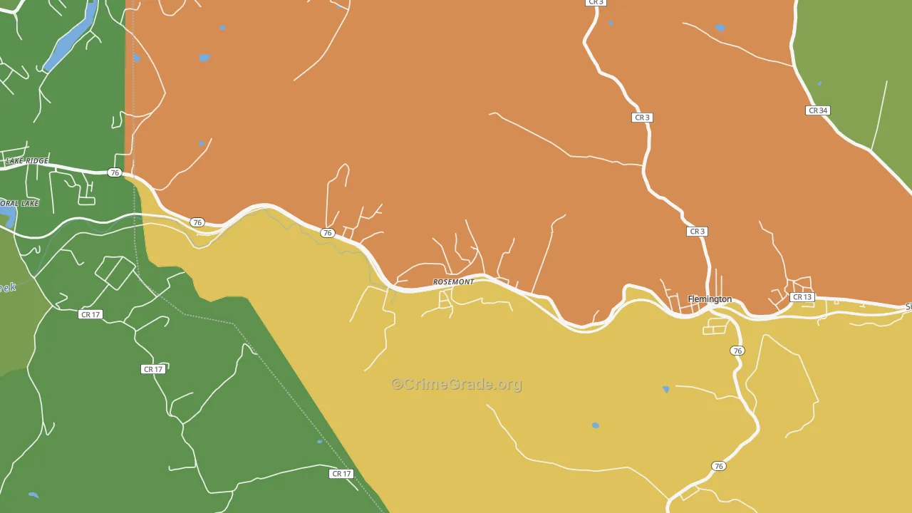 Rosemont, WV Map of Assault Rates
