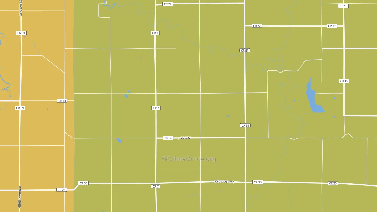 Rosen, MN Map of Assault Rates