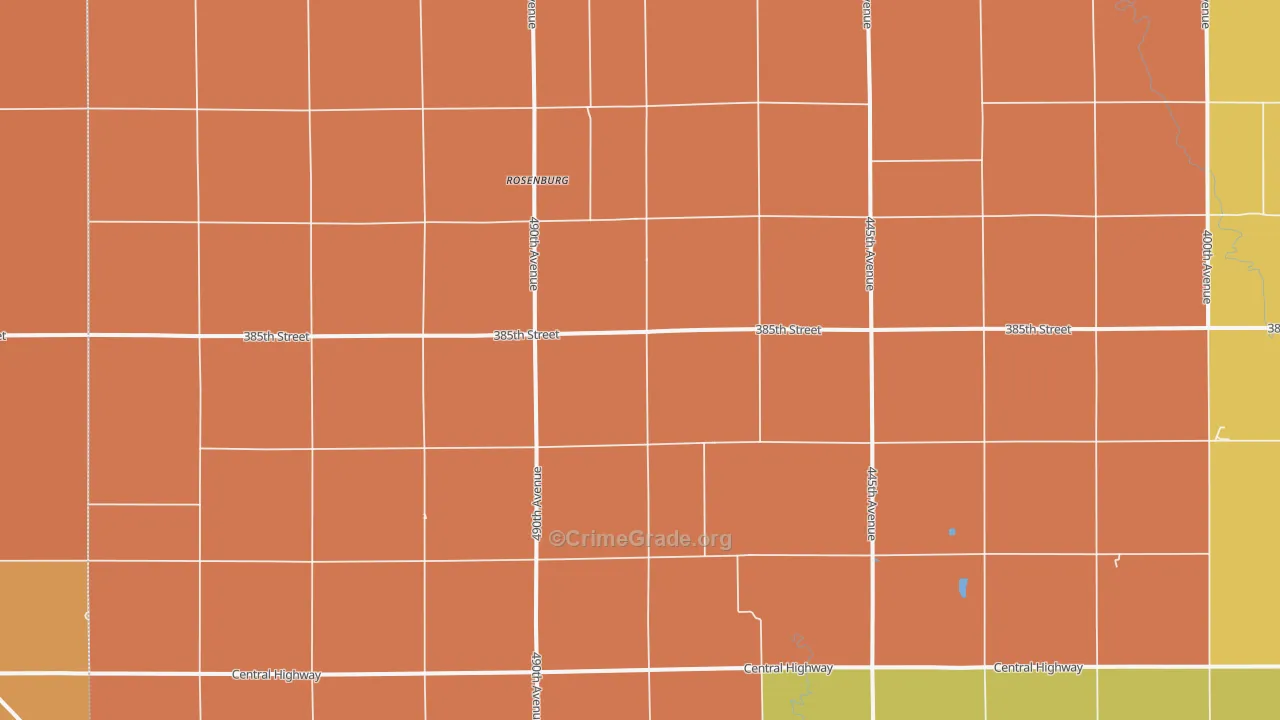 Rosenburg, NE Map of Assault Rates