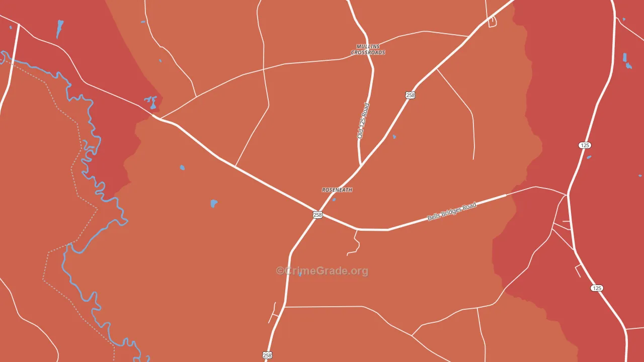 Roseneath, NC Map of Assault Rates