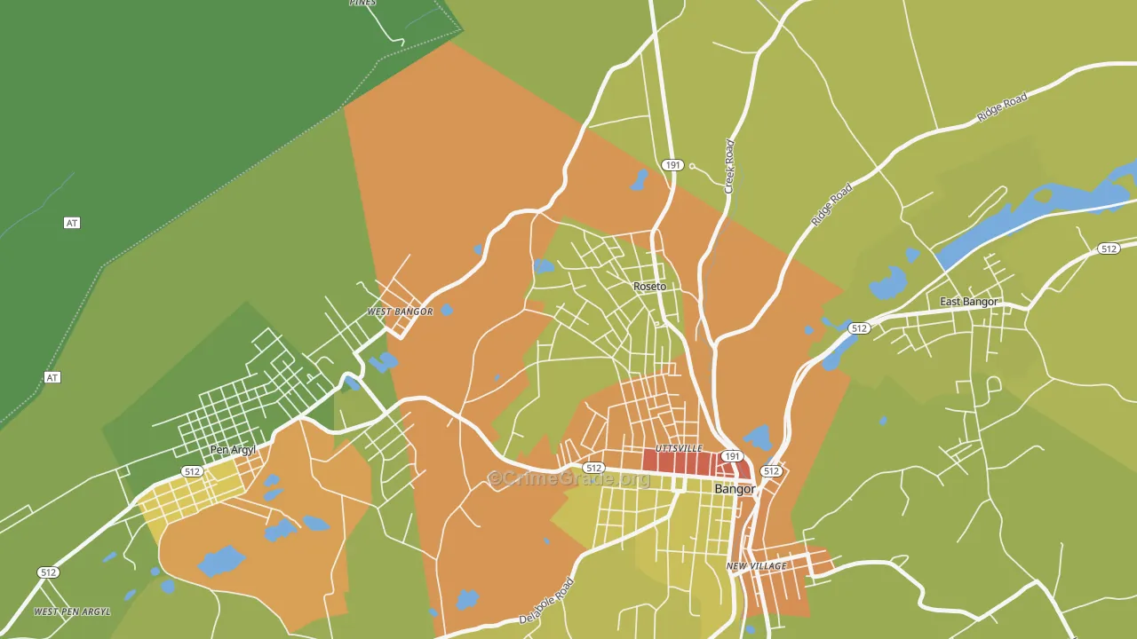 Roseto, PA Map of Assault Rates